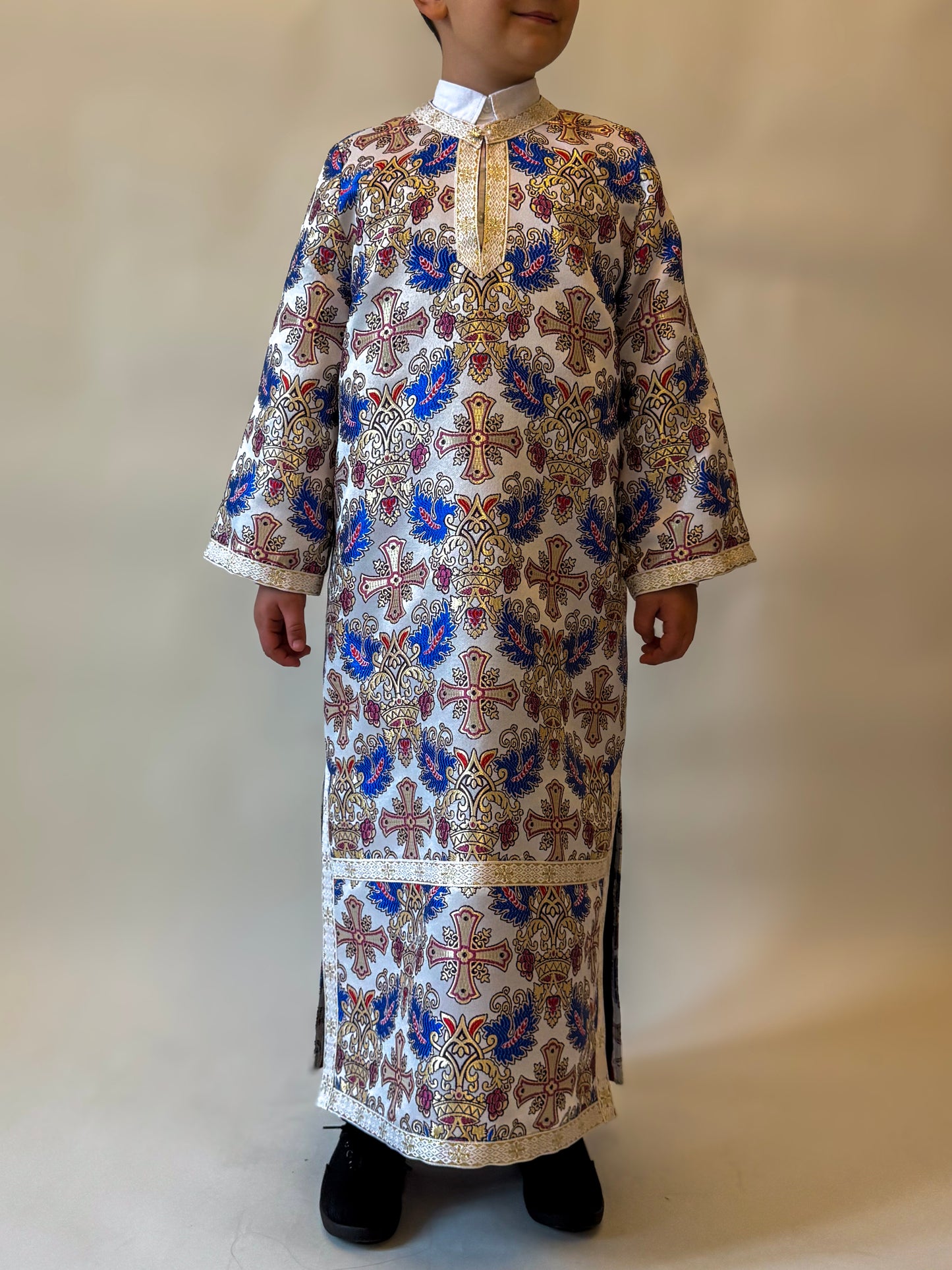 Vesmant Albastru cu Model Floral